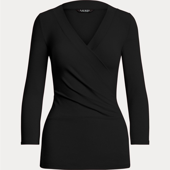 Lauren Ralph Lauren LOT of 4 Striped Solid Tops Black White Yellow Size Large L - Picture 4 of 15